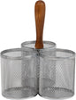 Mind Reader 3CIRMESH-BLK, Cutlery, Silverware Organizer, Utensil Caddy, Multi-Purpose Holder, Silver, 3-Section, Black