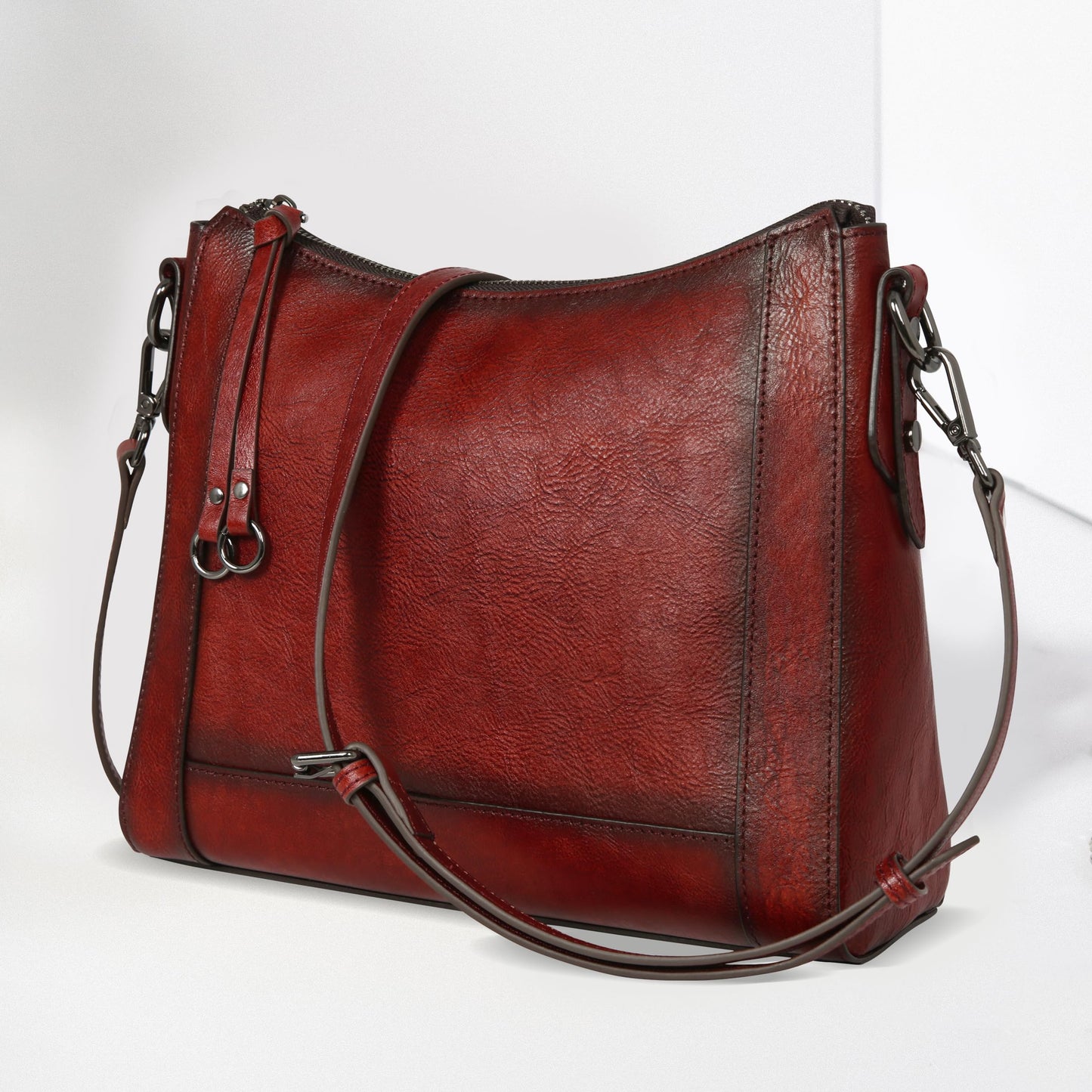 Iswee Leather Crossbody Bags for Women Shoulder Purse Medium Hobo Genuine Leather Satchel Purses and Handbags