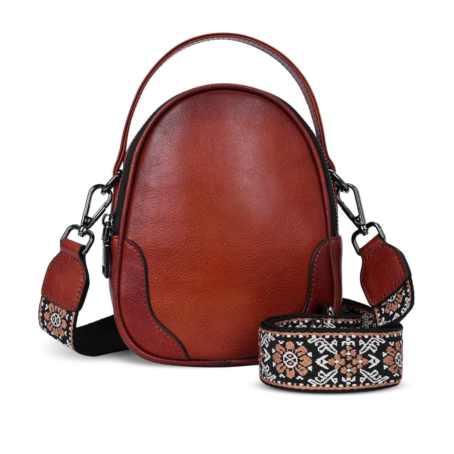 Iswee Small Crossbody Bag for Women Small Leather Shoulder Purse Phone Bag | Designer Satchel Handbags Ladies Pocketbooks with 2 Adjustable Strap 3-Way Carry Multi-pocket Organizer Mini Bag