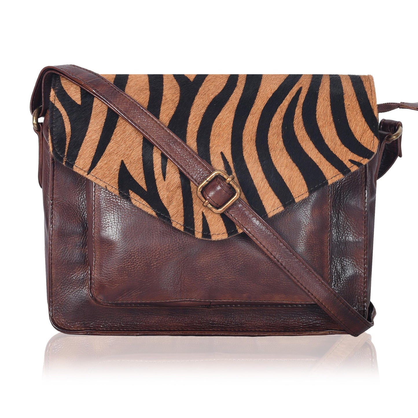 Leather Flapover Crossbody Handbag Purse for Women with Adjustable Strap & Overflap Snap Closure Tote/Bag