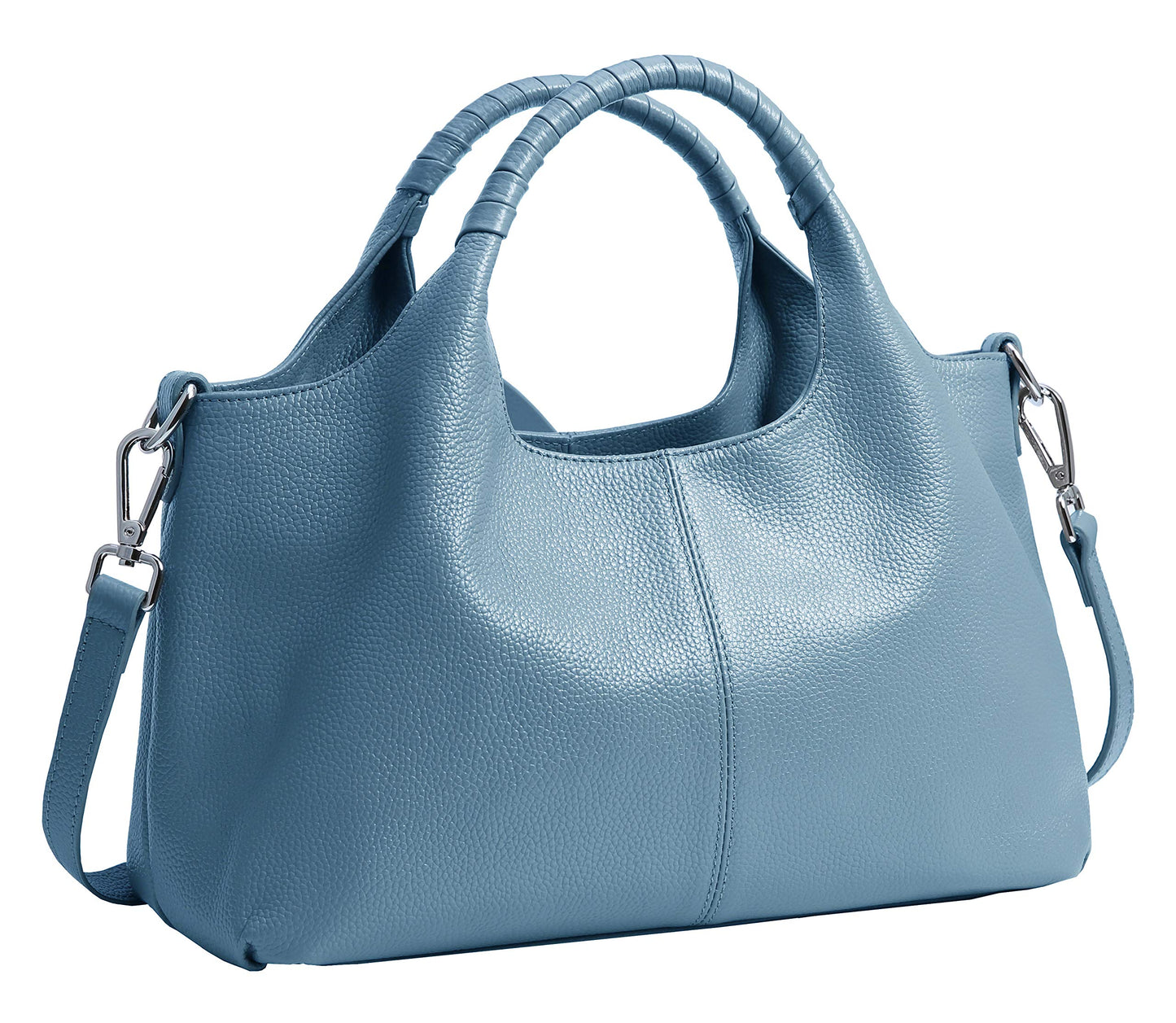 Iswee Leather Satchel Women Purse and Handbag Crossbody Shoulder Bag Hobo | Genuine Cowhide Leather Tote Top Handle Bag Soft & Durable Medium Size Bags with Detachable Multiple Pocketbooks Trendy