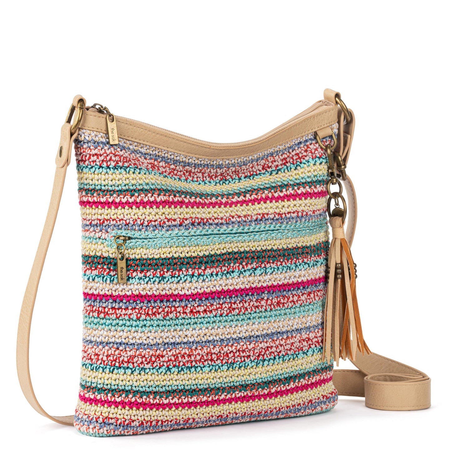 The Sak Lucia Crossbody Bag in Crochet, Convertible Purse with Adjustable Shoulder Strap