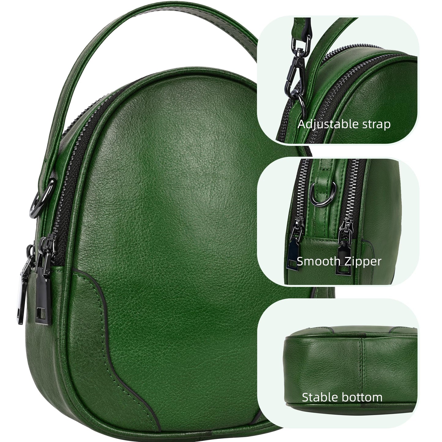Iswee Small Crossbody Bag for Women Small Leather Shoulder Purse Phone Bag | Designer Satchel Handbags Ladies Pocketbooks with 2 Adjustable Strap 3-Way Carry Multi-pocket Organizer Mini Bag