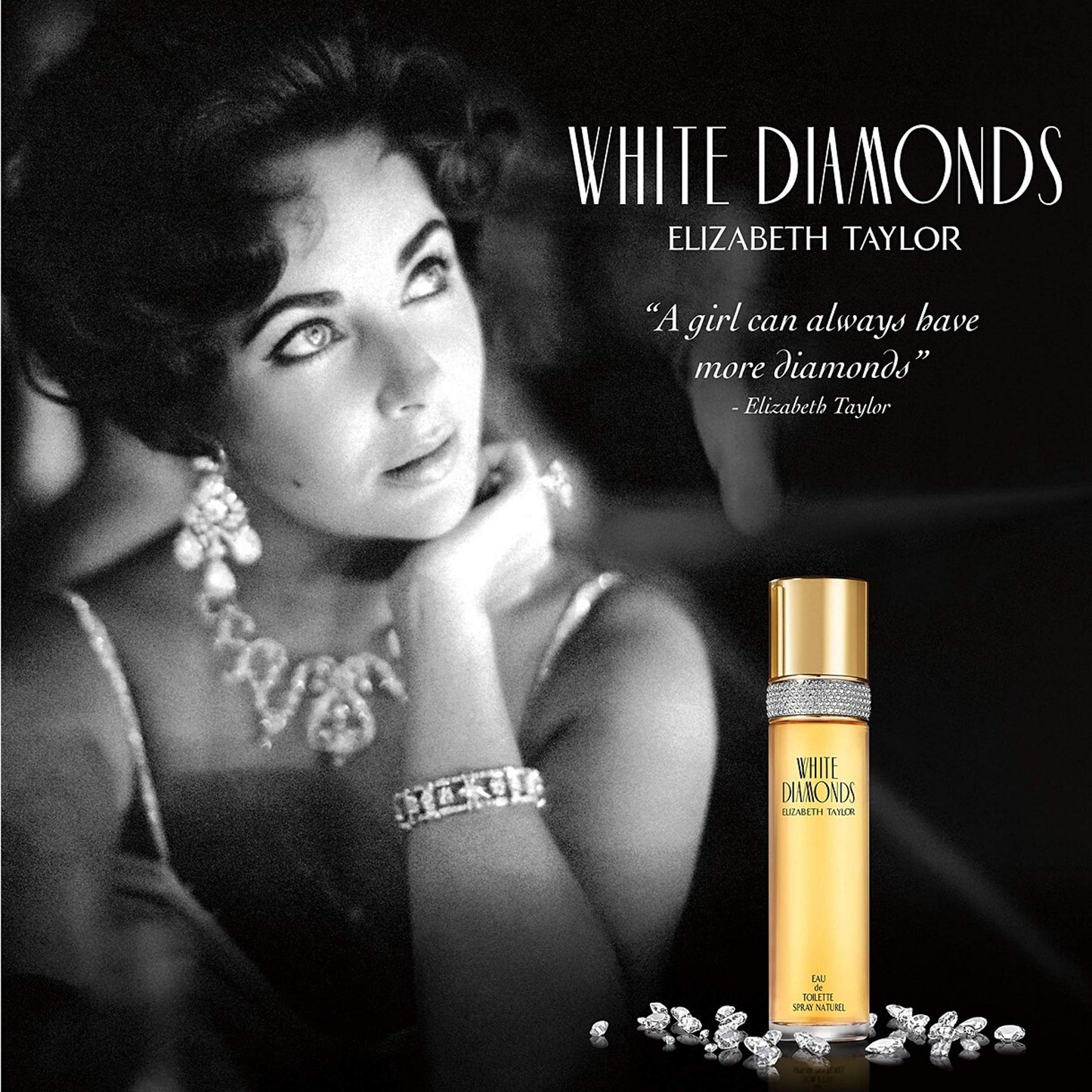 Elizabeth Taylor White Diamonds Women's Perfume, Long-Lasting Floral Fragrance for Her, Eau de Toilette EDT Spray, 3.3 fl oz