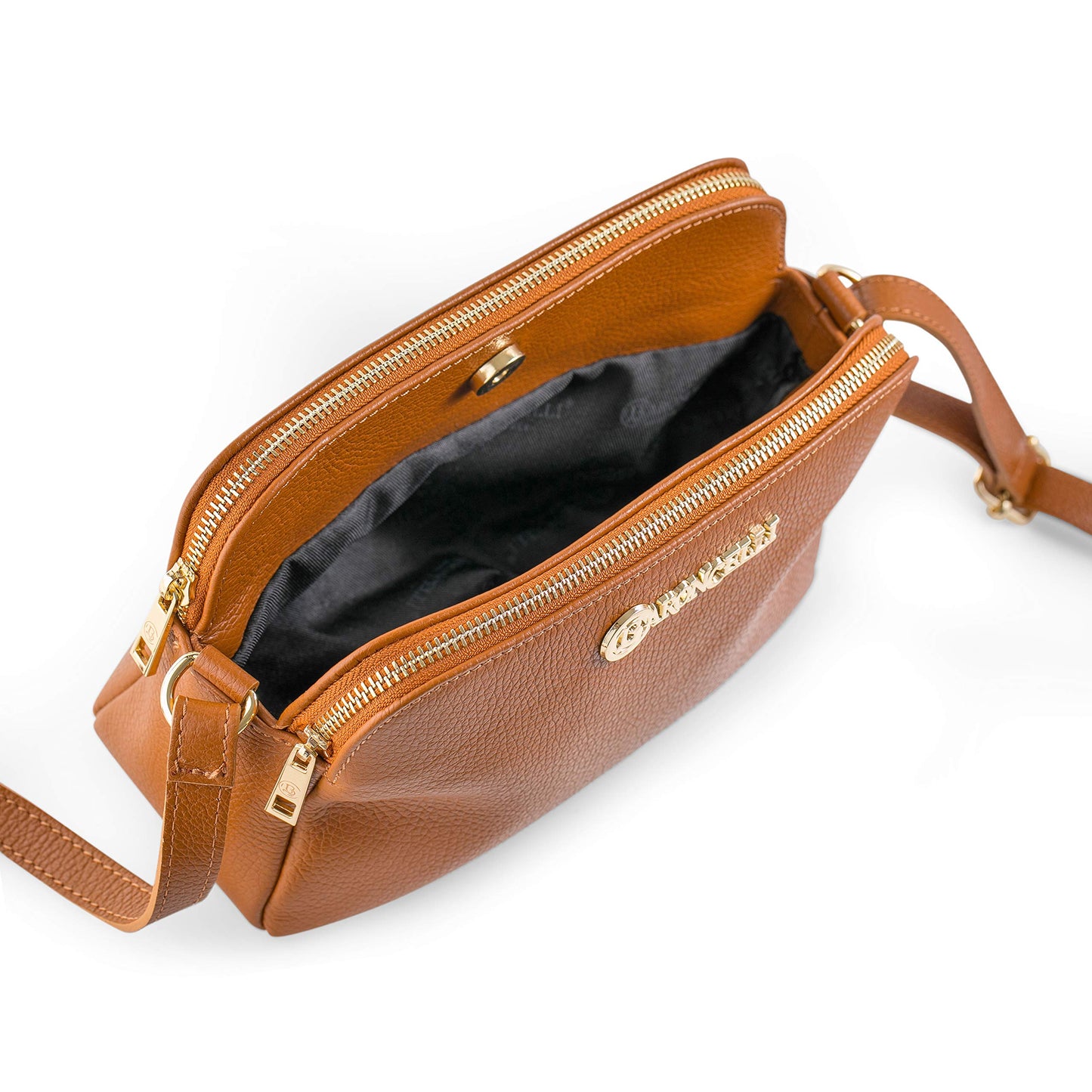 Baroncelli Crossbody Bag Made in Italy with Long Stripe Genuine Italian Soft Leather