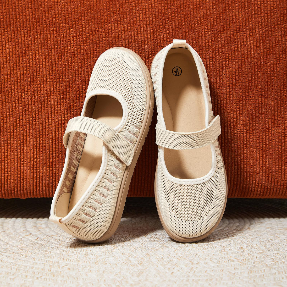 Waluzs Wide Toe Box Flats Shoes Women Knit Mary Jane Dress Shoes WideWaluzs Wide Toe Box Flats Shoes Women Knit Mary Jane Dress Shoes Wide
