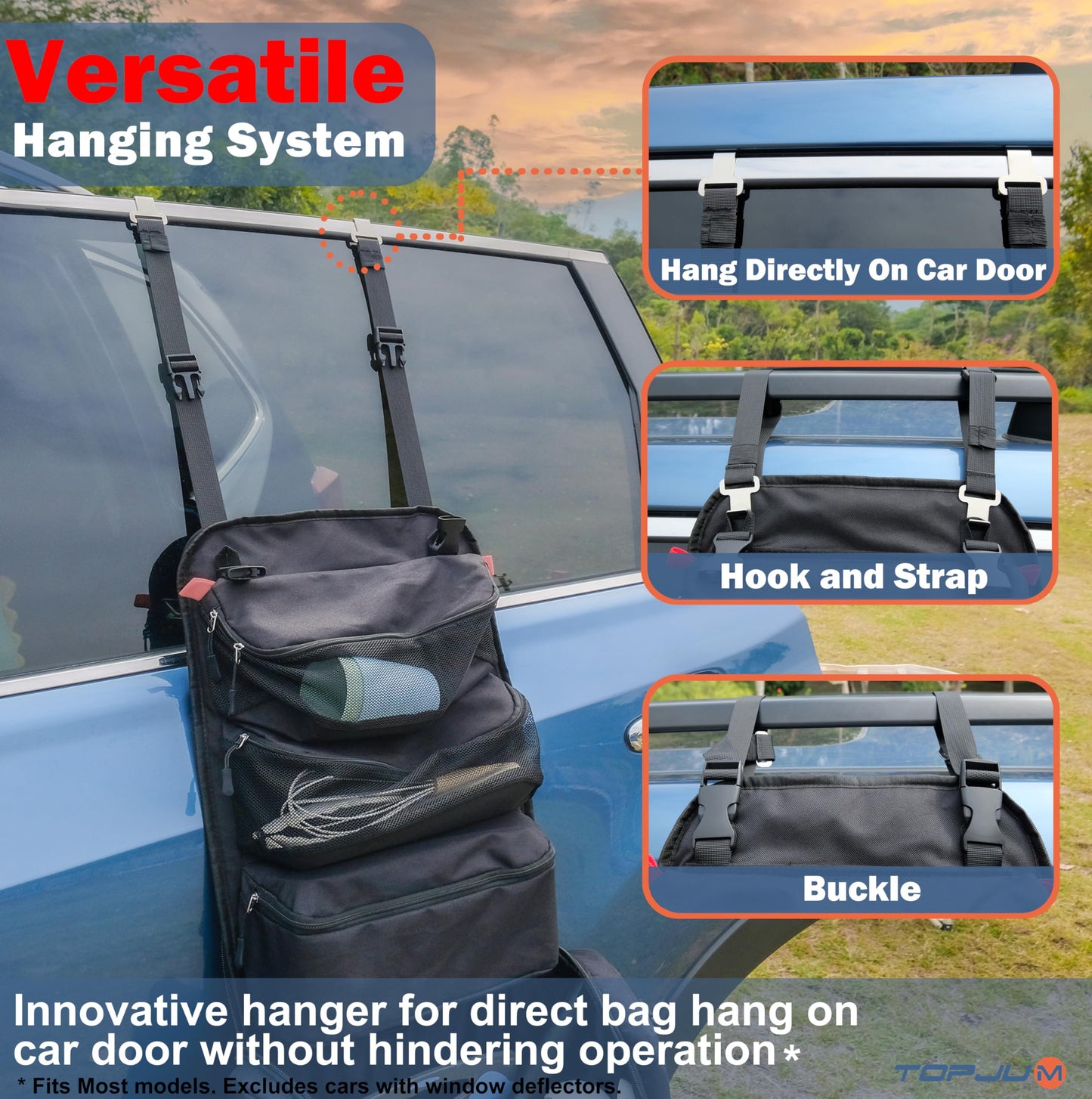 TOPJUM Camp Kitchen Organizer with Hanging Storage & Paper Towel Holder
