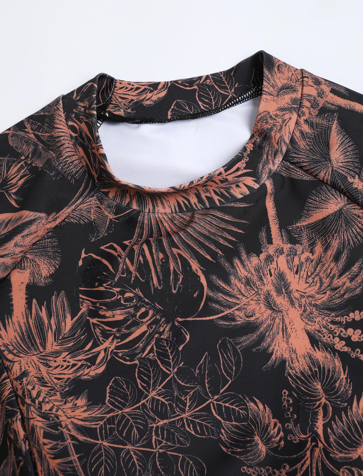 ZAFUL Womens Rash Guard Swimsuits Long Sleeve Sun Protection Bathing Suit Tropical Swim Shirts with Briefs Multi Floral S