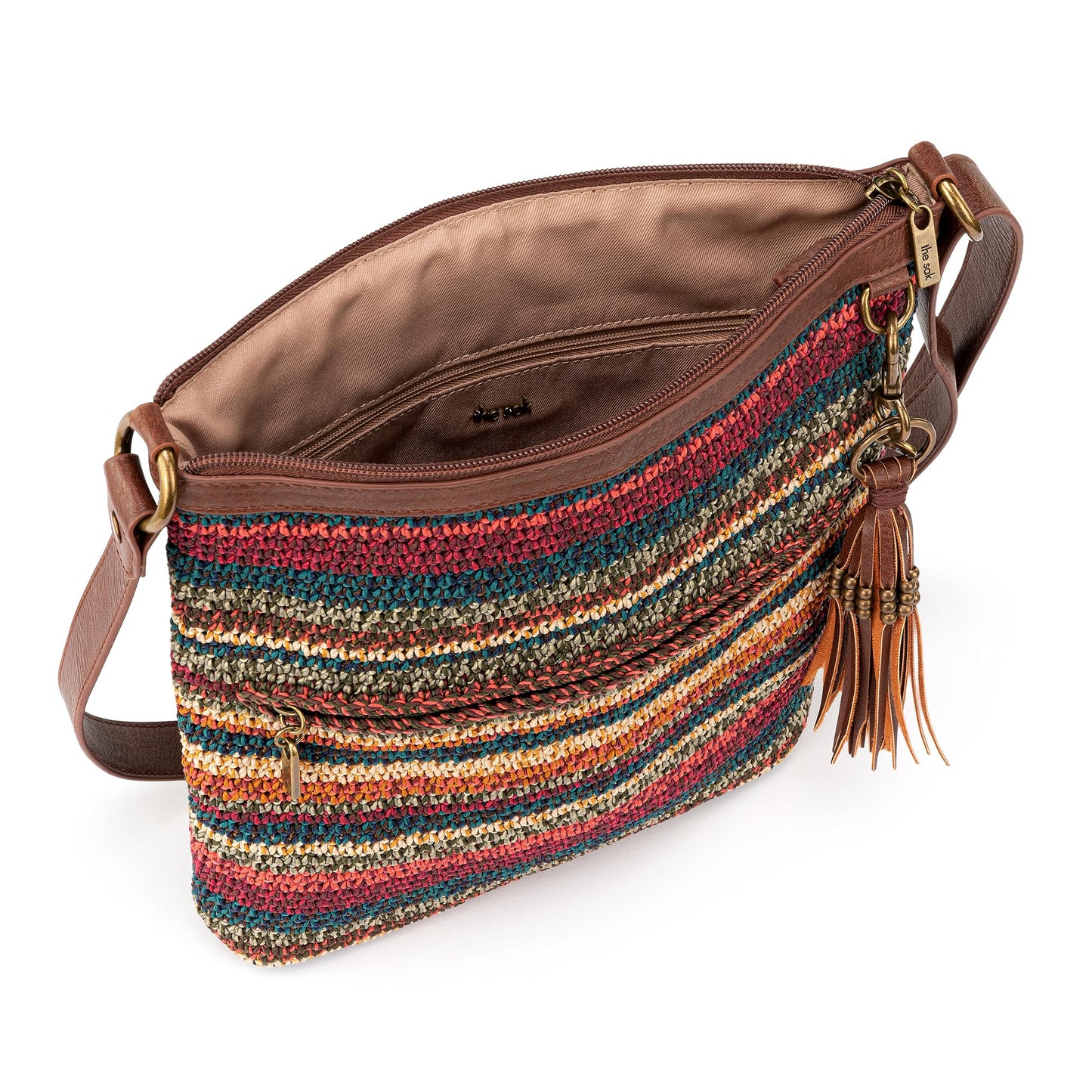 The Sak Lucia Crossbody Bag in Crochet, Convertible Purse with Adjustable Shoulder Strap