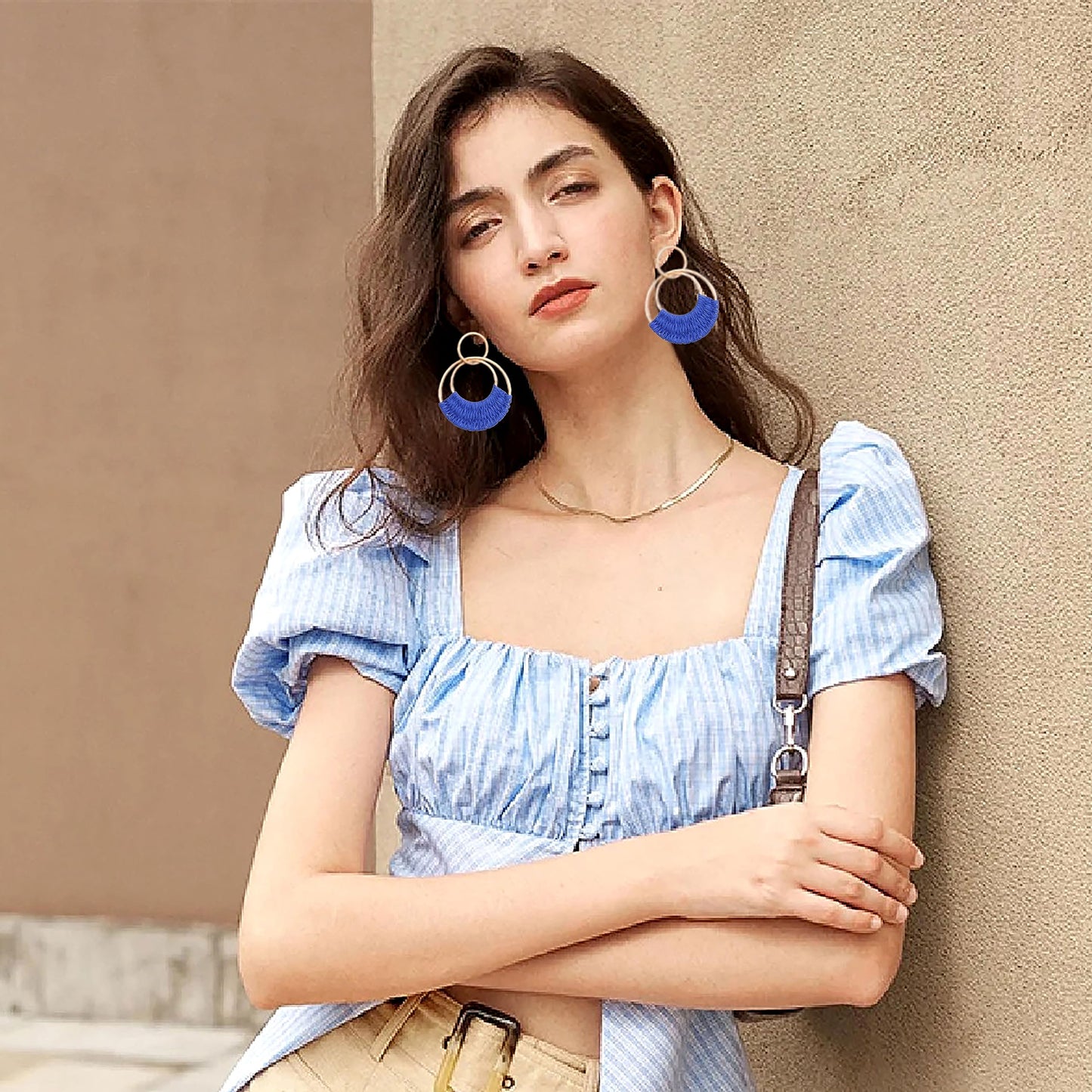 Raffia Hoop Earrings for Women Fun Boho Summer Beach Earrings Lightweight Handmade Straw Wicker Rattan Dangle Earrings Statement Geometric Round Drop Earrings