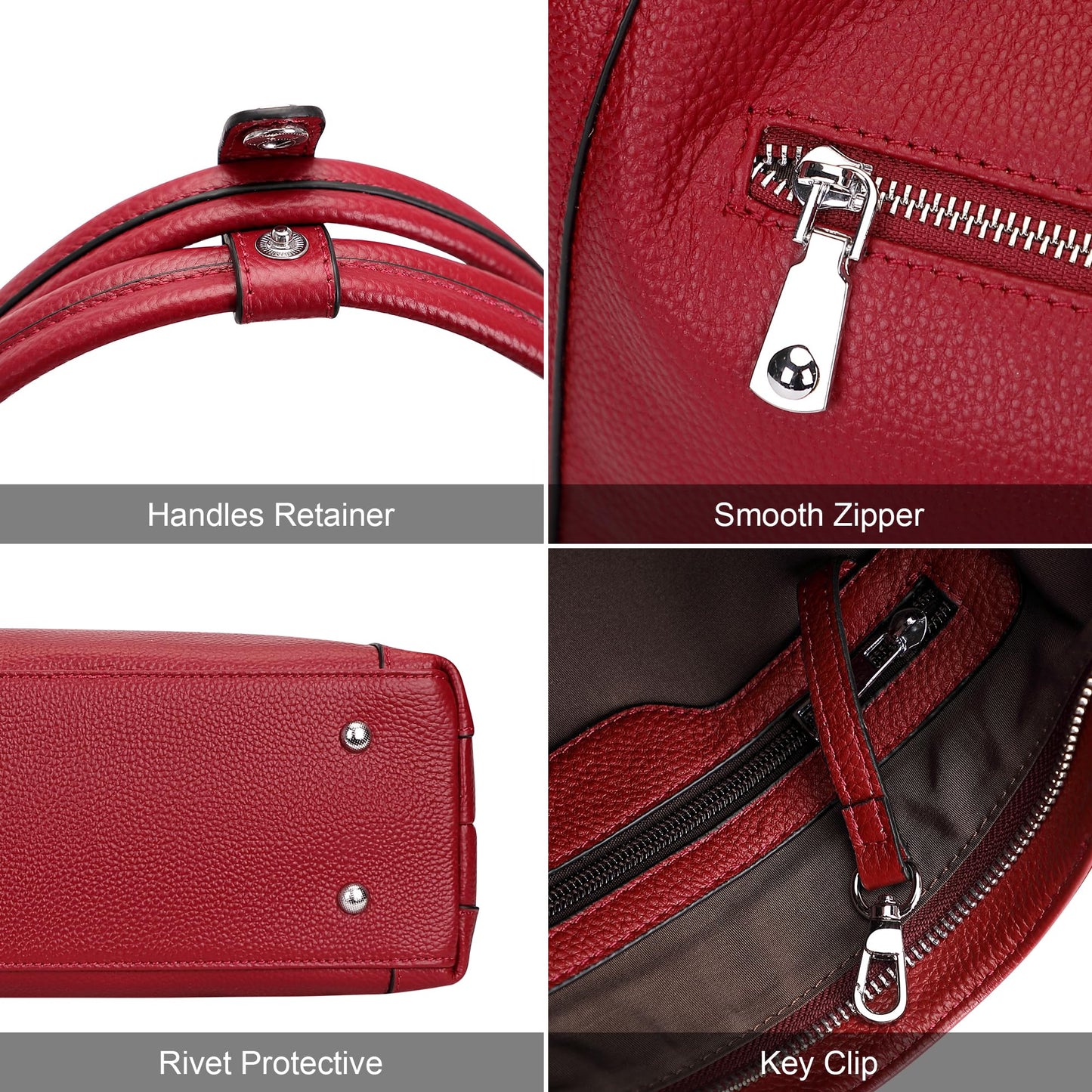 Over Earth Genuine Leather Purses for Women Large Hobo Bags Lady Shoulder Handbags with Detachable Strap