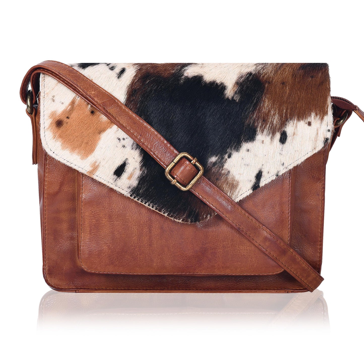 Leather Flapover Crossbody Handbag Purse for Women with Adjustable Strap & Overflap Snap Closure Tote/Bag