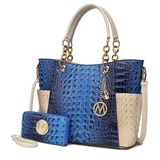 MKF Collection Tote Bag for Women, Handbag Set with Wallet-Top-Handle Bag Vegan Leather Purse by Mia K