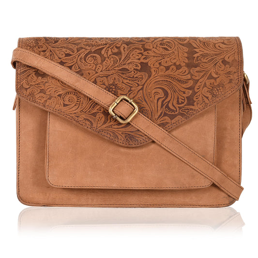 Leather Flapover Crossbody Handbag Purse for Women with Adjustable Strap & Overflap Snap Closure Tote/Bag