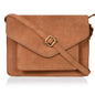 Leather Flapover Crossbody Handbag Purse for Women with Adjustable Strap & Overflap Snap Closure Tote/Bag