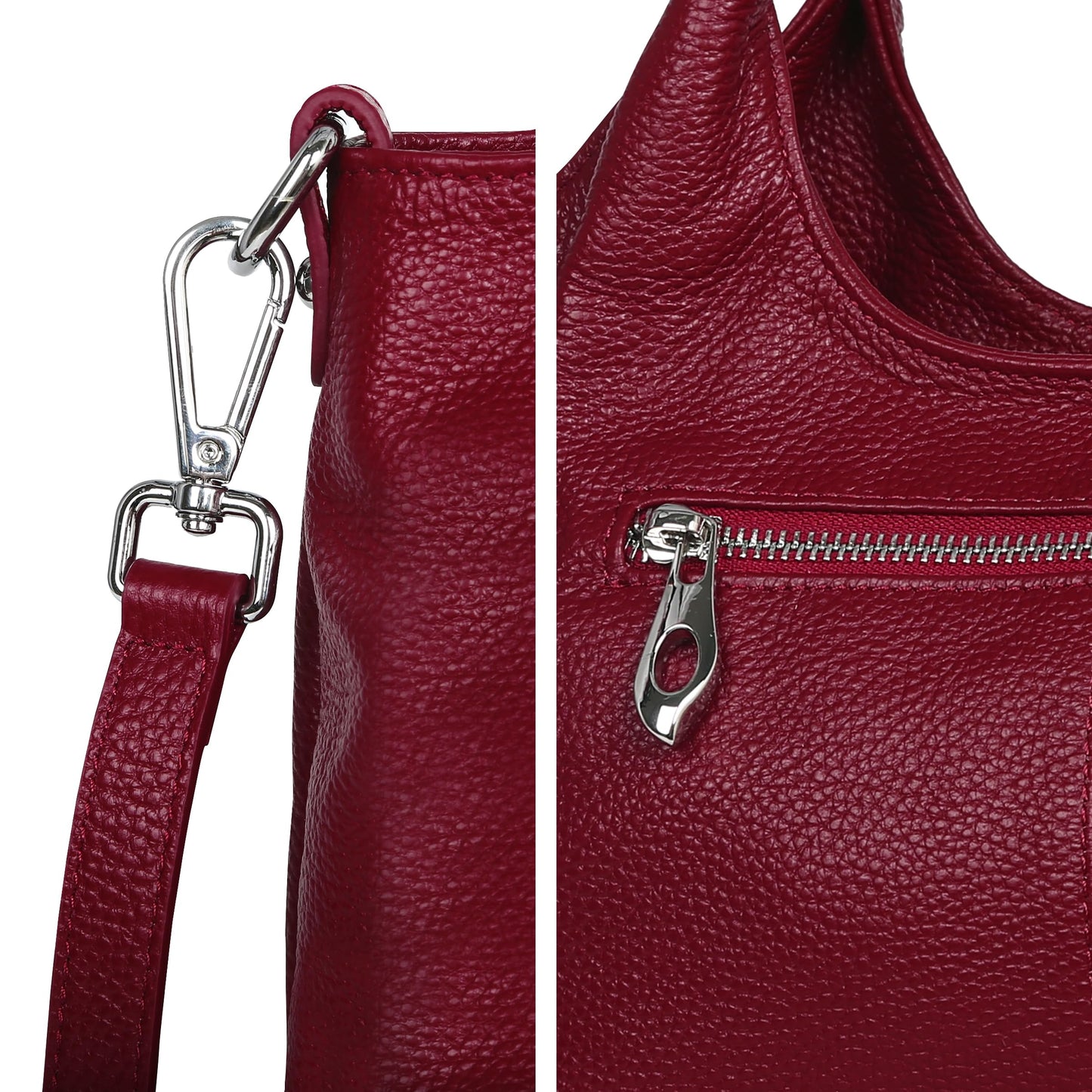 Iswee Leather Satchel Women Purse and Handbag Crossbody Shoulder Bag Hobo | Genuine Cowhide Leather Tote Top Handle Bag Soft & Durable Medium Size Bags with Detachable Multiple Pocketbooks Trendy