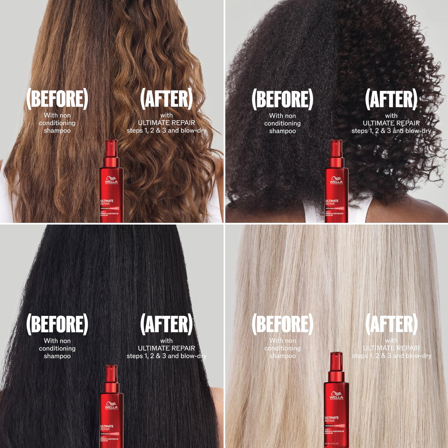 Wella Professionals ULTIMATE REPAIR Shampoo for Damaged Hair | Repairs, Strengthens, & Moisturizes with AHA & Omega-9 | For All Hair Types