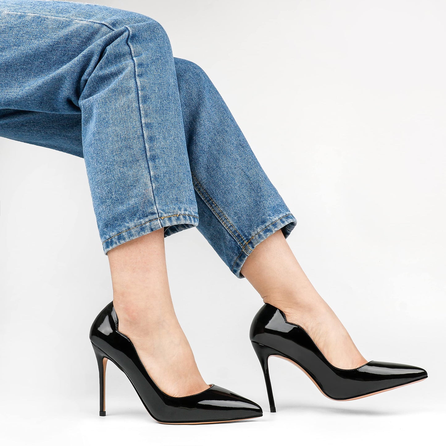 COLETER Women's 4 Inch Pumps Pointed Toe Two Tone Stiletto Pumps NB 7USCOLETER Women's 4 Inch Pumps Pointed Toe Two Tone Stiletto Pumps NB 7US l