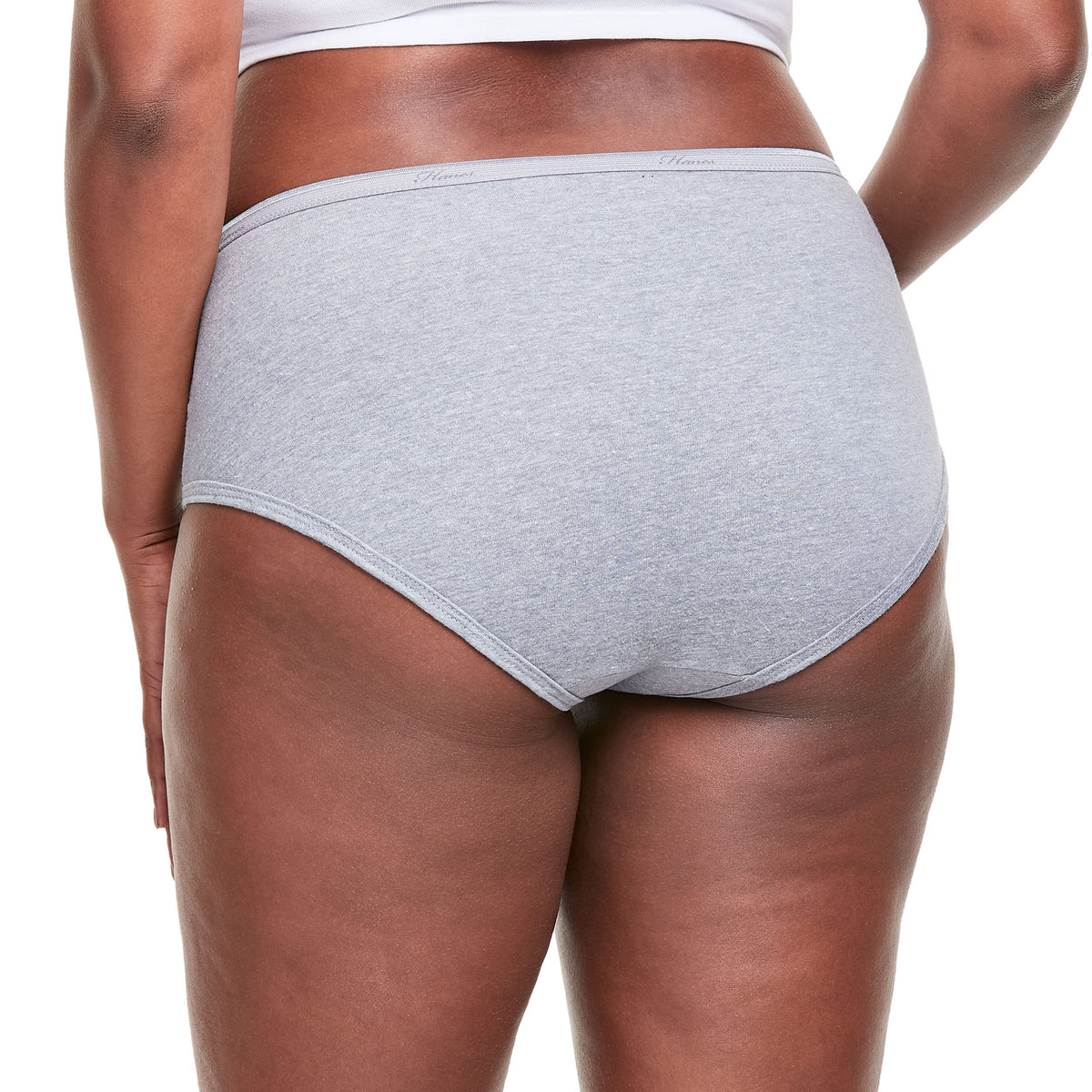 Hanes womens Cotton briefs underwear, 6 Pack - Hi Cut Assorted 1, 7 US