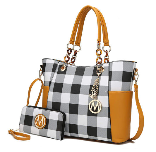 MKF Collection Tote Bag for Women, Handbag Set with Wallet-Top-Handle Bag Vegan Leather Purse by Mia K