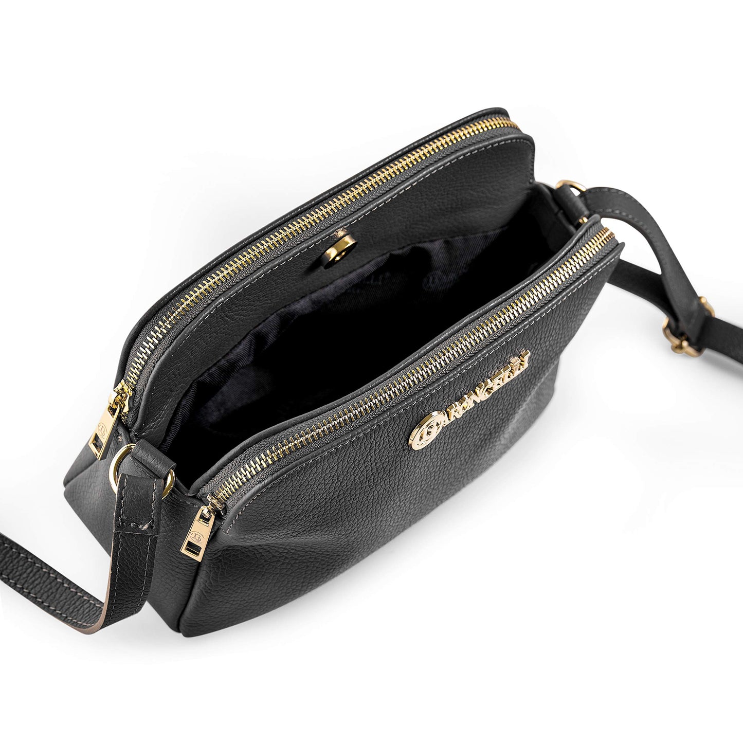 Baroncelli Crossbody Bag Made in Italy with Long Stripe Genuine Italian Soft Leather