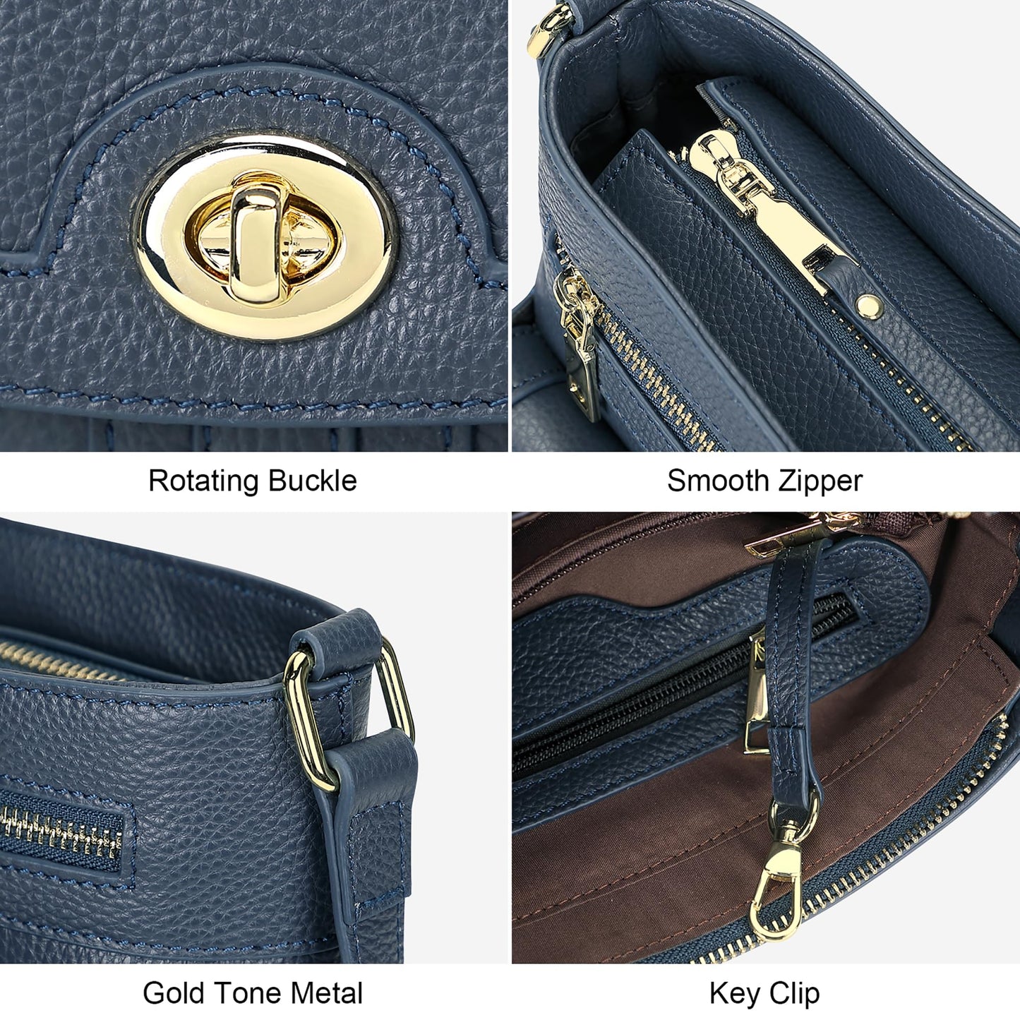 Over Earth Genuine Leather Crossbody Bags for Women Trendy Purses and Ladies Shoulder Handbags