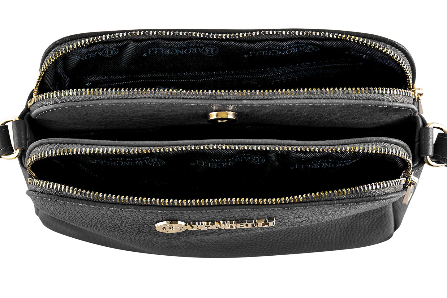 Baroncelli Crossbody Bag Made in Italy with Long Stripe Genuine Italian Soft Leather