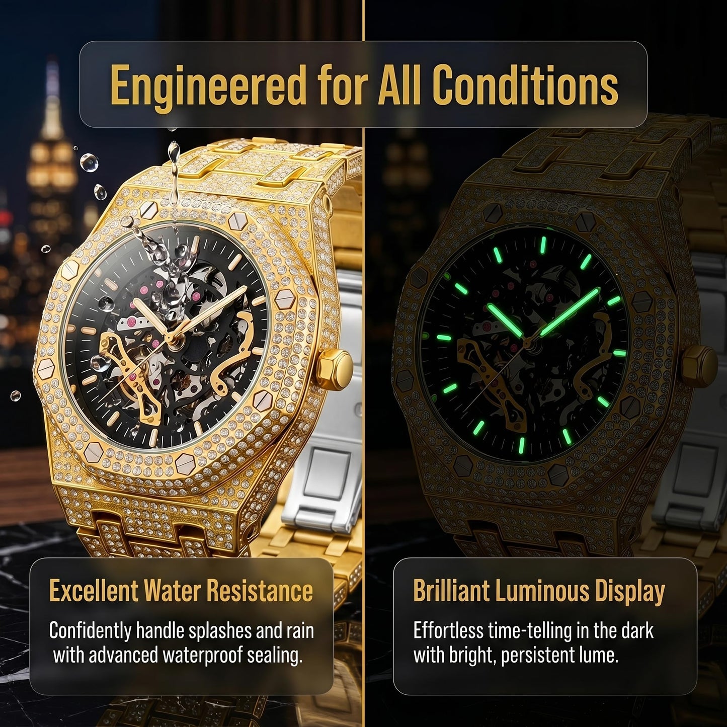 Vetra Women Watches Automatic Luxury Diamond Dress Ladies Watch Fashion Waterproof Ceramic Strap Rose Gold Self Winding Female Wrist Watch