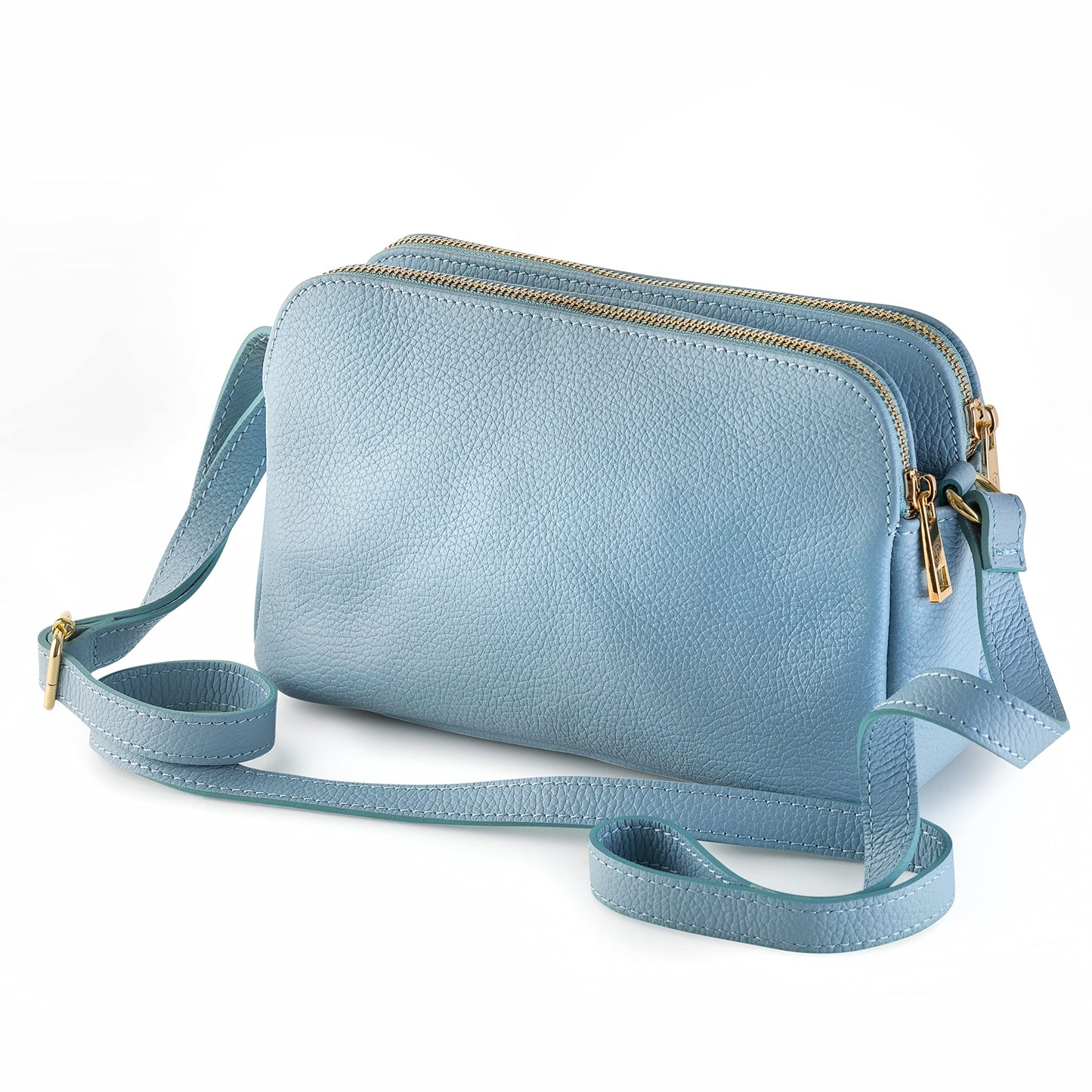 Baroncelli Crossbody Bag Made in Italy with Long Stripe Genuine Italian Soft Leather