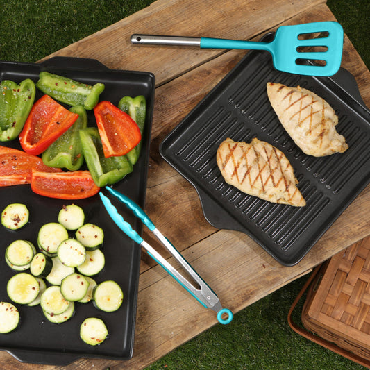 12pc Silicone Kitchen Utensils with Stainless Steel handles and Ceramic holder