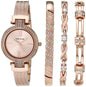 Anne Klein Women's Premium Crystal Accented Watch and Bracelet Set, AK/3584