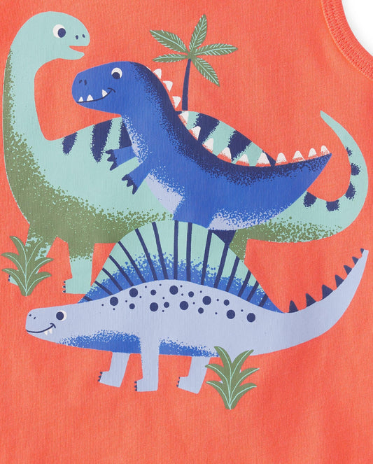 The Children's Place,Baby Boys,and Toddler Assorted Tank Top,Green Dinos 3-Pack,4 Years