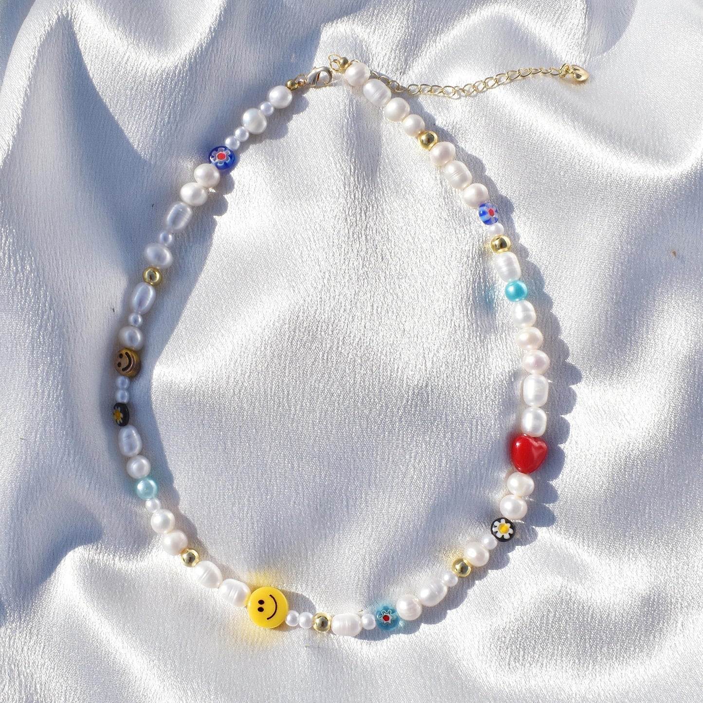 Natural Freshwater Pearl Fun Flirty Beaded Choker Necklace Handmade Summer Boho Jewlery Gifts for Women Teen