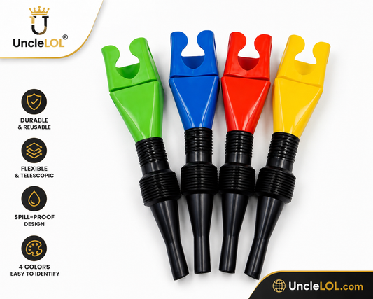 1 Pack Flexible Telescopic Refueling Funnel Set | Multi-Purpose Oil & Fuel Funnels | UncleLOL
