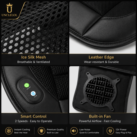 12V Universal Car Seat Cooling Cushion – Fast Ventilated Cooling Pad for Cars, SUVs & Trucks