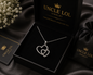 925 Sterling Silver Double Heart Pendant Necklace – Elegant Love Necklace for Women