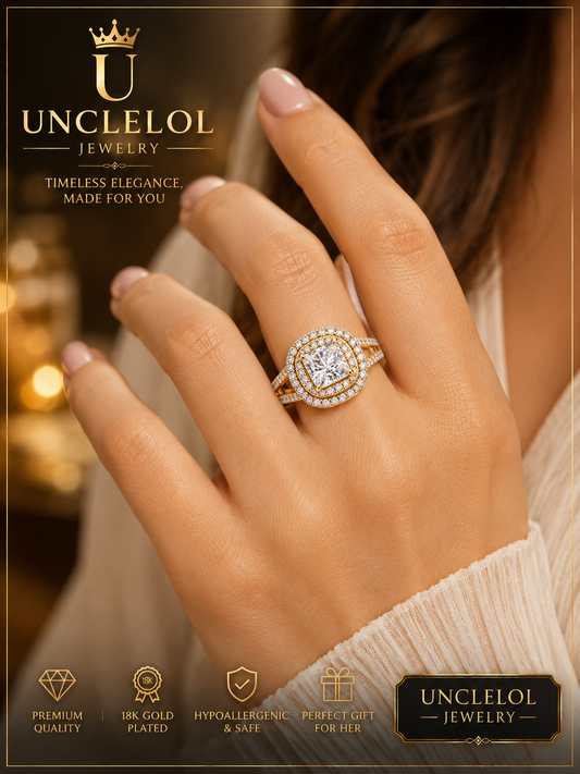 Personalized Princess Cut Moissanite Engagement Ring for Women – 10K/14K/18K Gold Custom Promise, Wedding & Anniversary Ring with Luxury Gift Box
