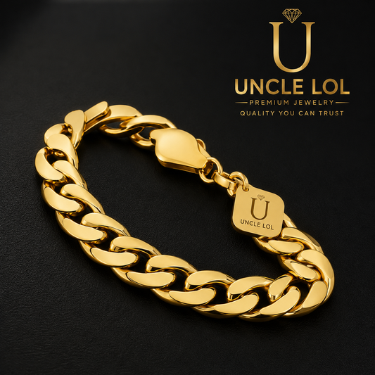 Premium 18K Gold-Plated Cuban Link Bracelet – Luxury Stainless Steel | Waterproof & Tarnish Resistant