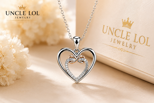 925 Sterling Silver Double Heart Pendant Necklace for Women – Elegant Cubic Zirconia Love Jewelry