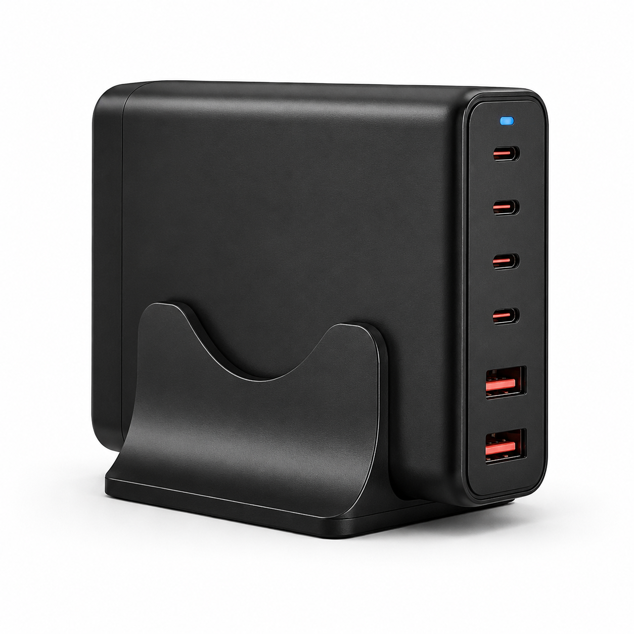 UncleLOL 120W GaN Desktop Charging Station, 6-Port Fast Charger with 4 USB-C & 2 USB-A, PD Fast Charging for MacBook, iPhone 16/15, iPad, Samsung Galaxy, Steam Deck & More