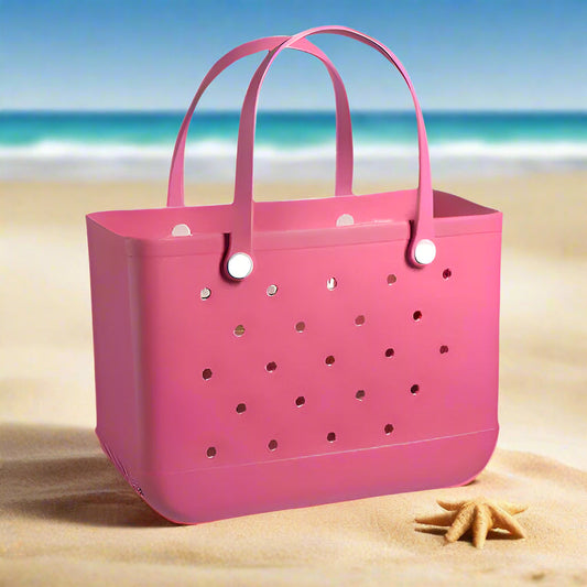 Waterproof Beach Tote Bag for Women – Washable EVA Rubber Handbag