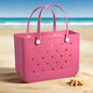 Waterproof Beach Tote Bag for Women – Washable EVA Rubber Handbag