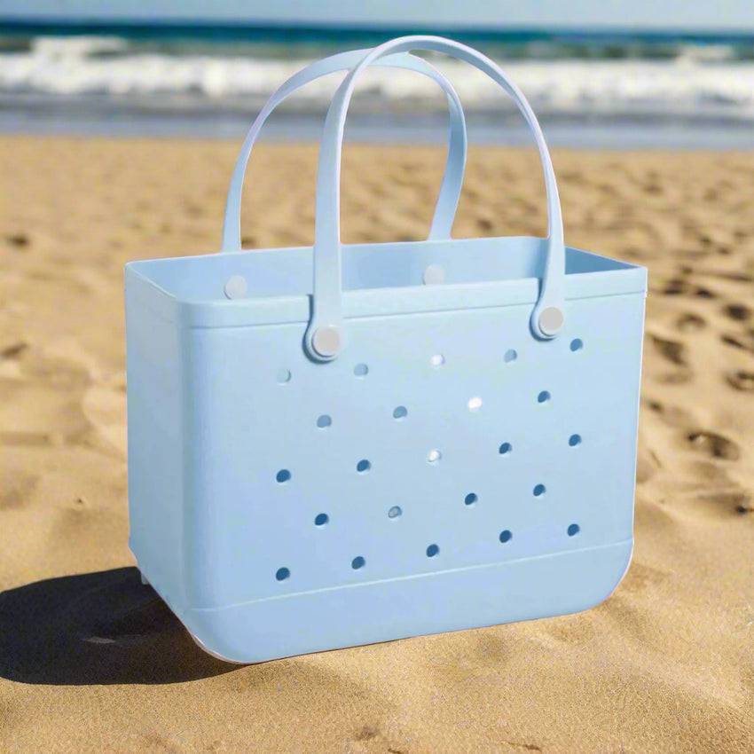 Waterproof Beach Tote Bag for Women – Washable EVA Rubber Handbag