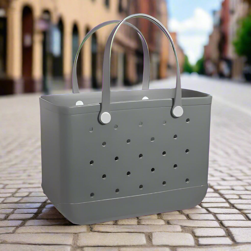 Waterproof Beach Tote Bag for Women – Washable EVA Rubber Handbag
