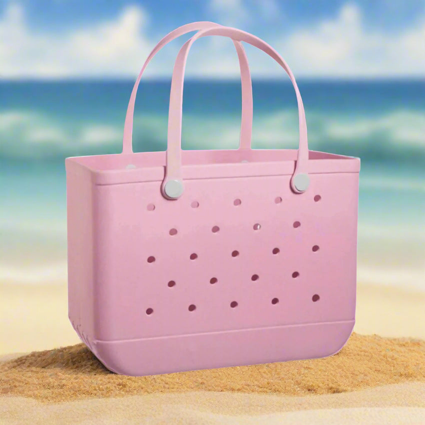 Waterproof Beach Tote Bag for Women – Washable EVA Rubber Handbag