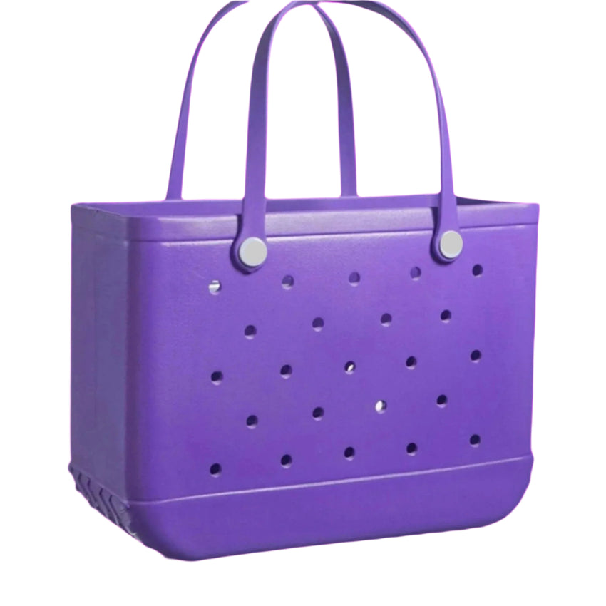 Waterproof Beach Tote Bag for Women – Washable EVA Rubber Handbag